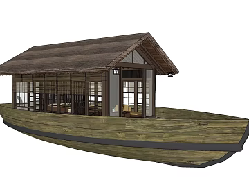 New Chinese Style and Old Wooden Boathouse Homestay Building texture (ID:ffaeh322386)