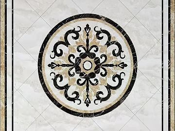 Marble mosaic round black and white ground texture (ID:ffajg06294)