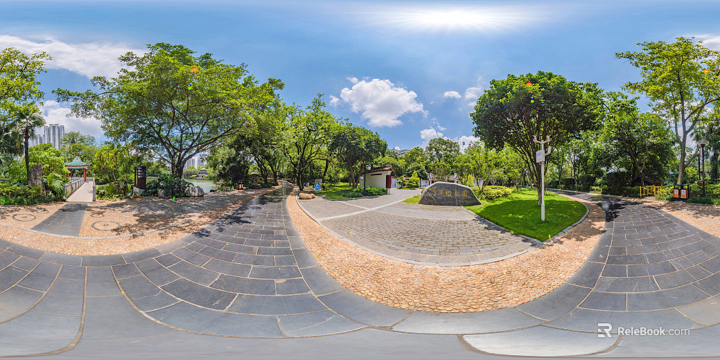 HDR ecological greening garden panorama texture