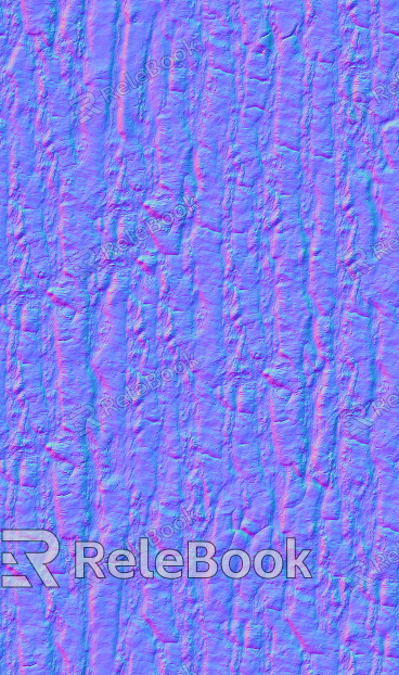 A textured image displaying a normal bump, characterized by an array of blue hues, illustrating surface variations and depth, akin to viewing a topographical map from above.