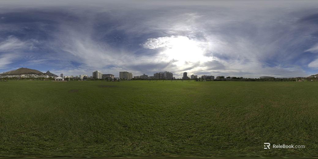 Urban Country Lawn Blue Sky White Clouds HDR texture