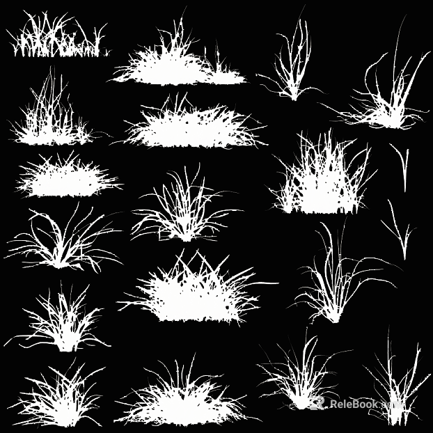 White Grass Plant Map texture