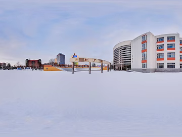 HDR winter city outdoor snow panorama texture (ID:ffach305303)