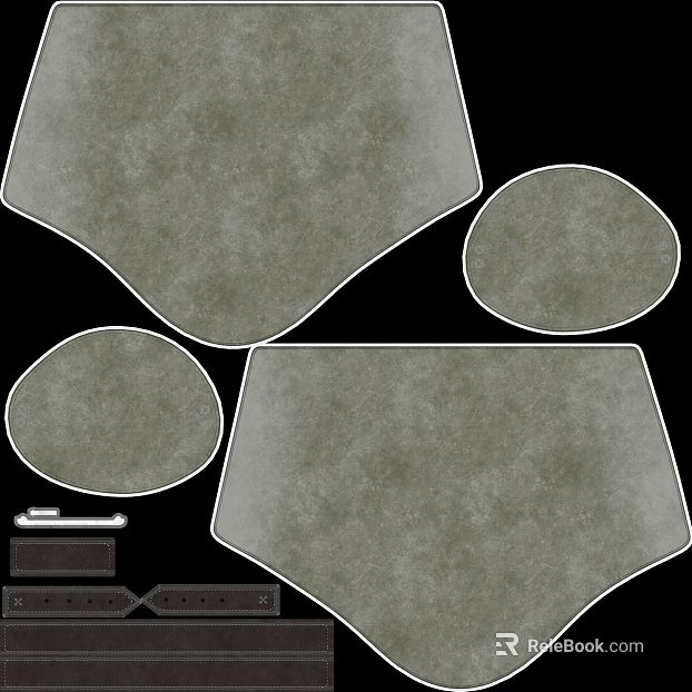 Gray-green leather car mats texture