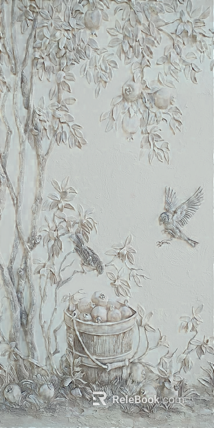 Off-white relief decorative painting background wall texture
