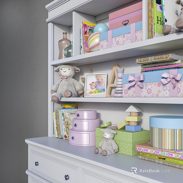 Light Wood Children's Room Storage Bookcase texture