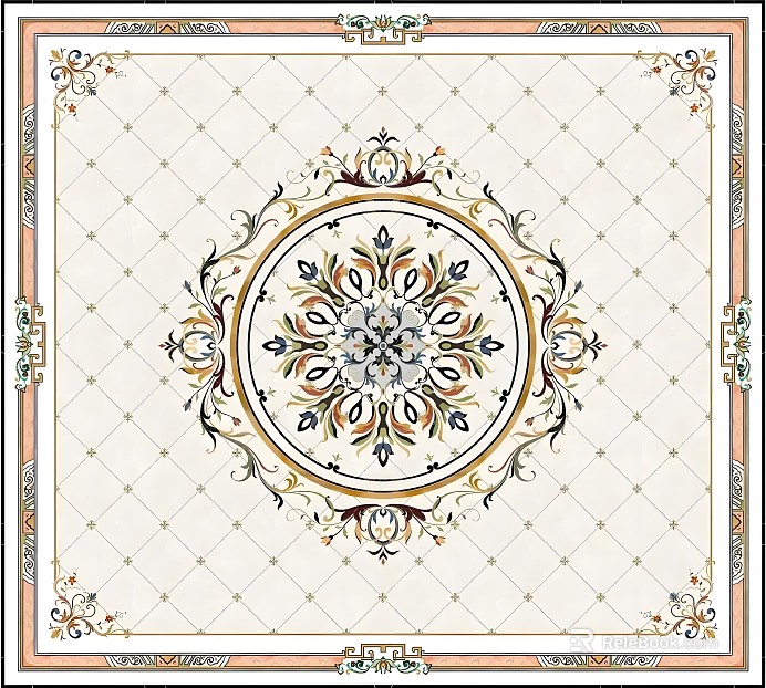 European-style marble floor mosaic texture