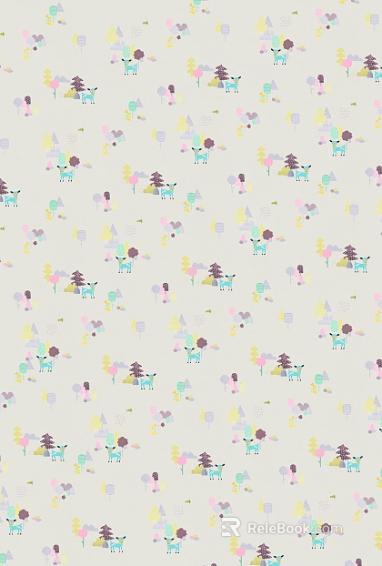 Light background cartoon fawn children's wallpaper texture