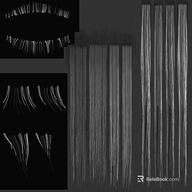 White hair line brush material texture