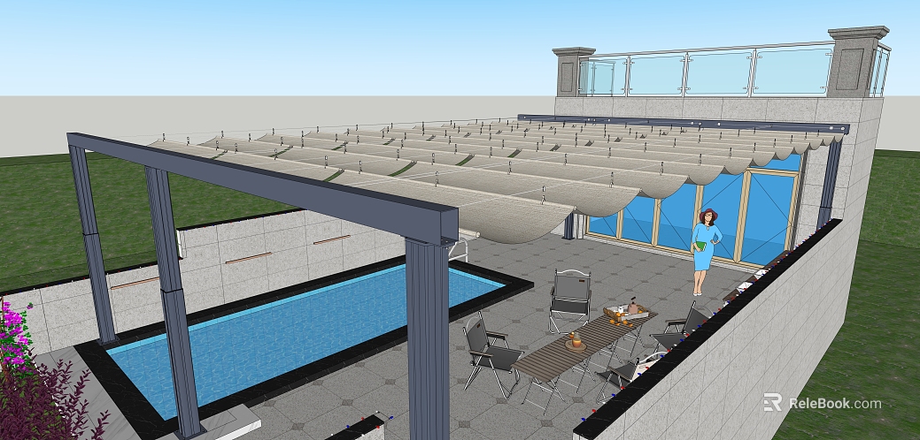 Modern gray stone courtyard recreation area texture