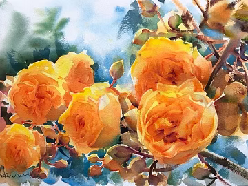 Plant Painting Hanging Painting Flower Decorative Painting texture (ID:ffach862370)