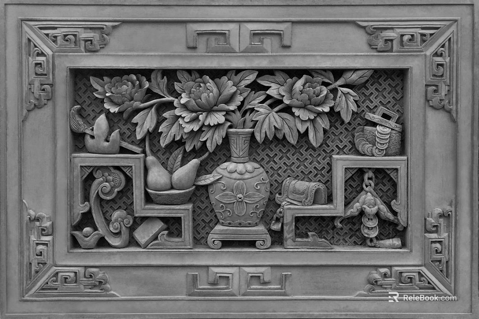 relief gray stone carving texture