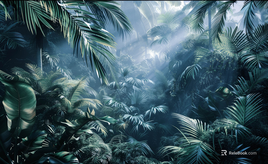 European Literary Plants Tropical Rainforest Wallpaper texture