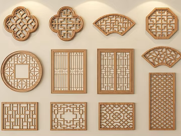 Chinese light log color wood carved background wall decoration texture (ID:ffaeh425756)