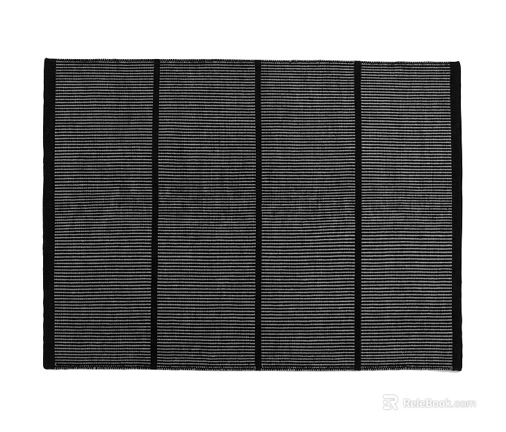 Black and white striped fabric placemat texture