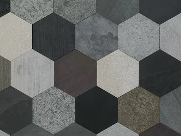 Hexagonal Brick Hexagonal Black and White texture (ID:ffajg18776)