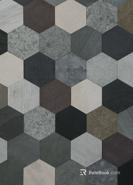 Hexagonal Brick Hexagonal Black and White texture