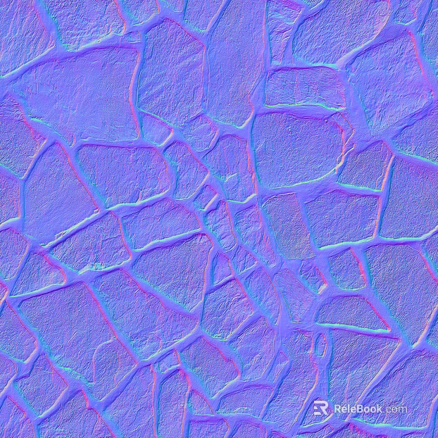 Purple-blue concave-convex stone pattern wall surface texture