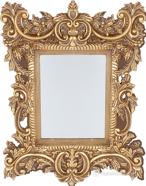 European-style gold carved decorative frame texture