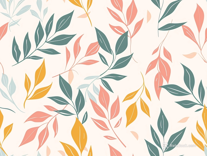 Simple leaf wallpaper sheet packaging box pattern design stitching pattern design texture