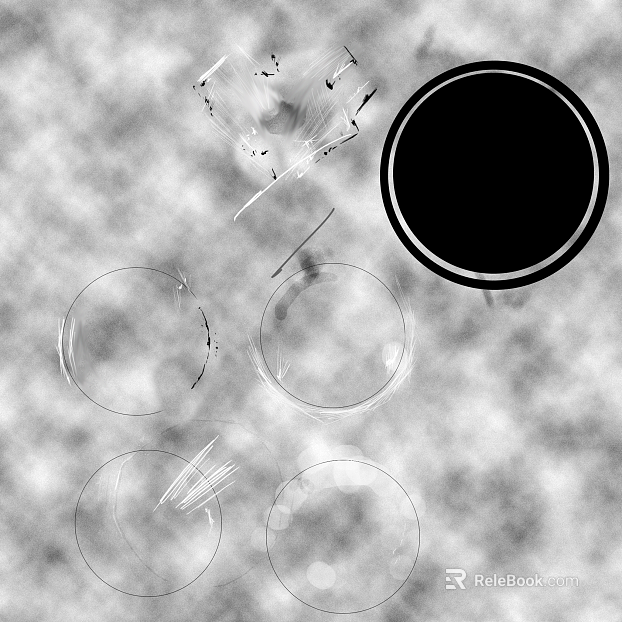 Black and white broken glass decorative elements texture