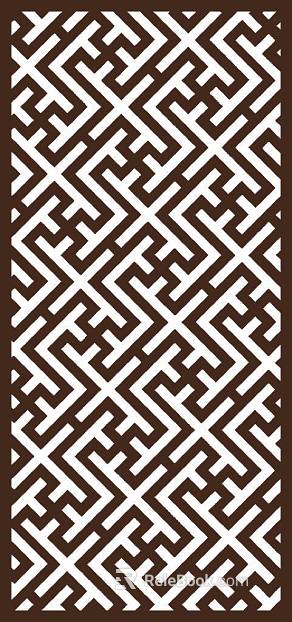 Dark brown Chinese-style pattern partition lattice texture