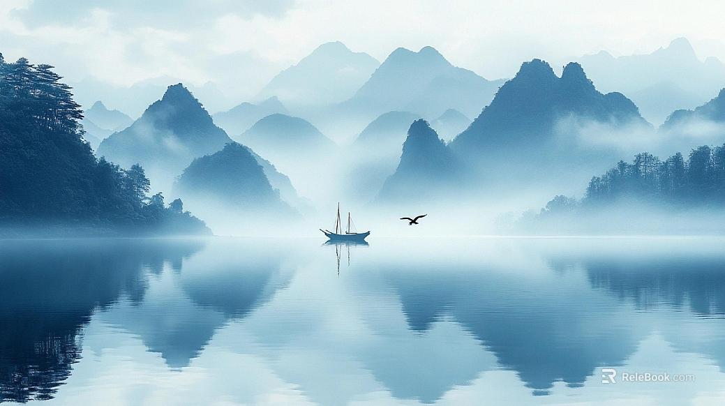 chinese landscape painting texture