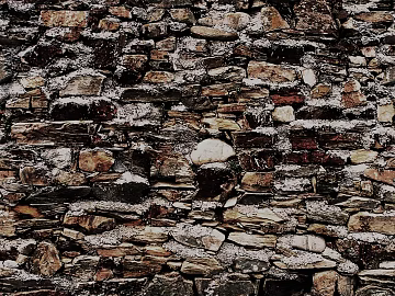 Dark brown variegated rubble stone wall stone texture (ID:ffaeh428034)