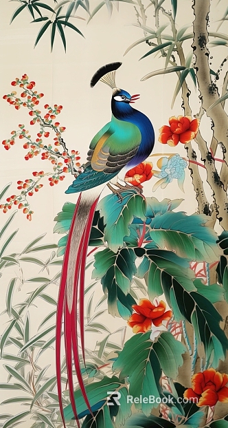 flower-and-bird painting texture