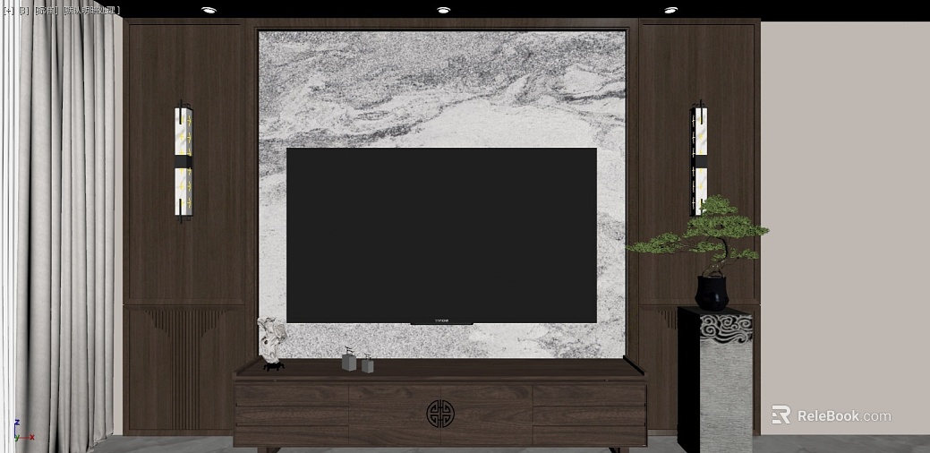 New Chinese gray marble TV background wall texture