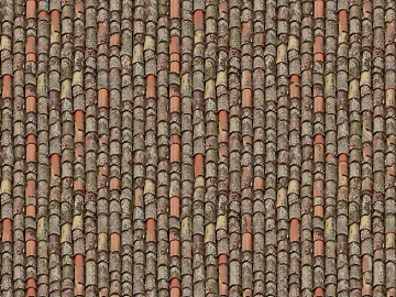 Villa building roof clay ceramic tile red tile 3d model