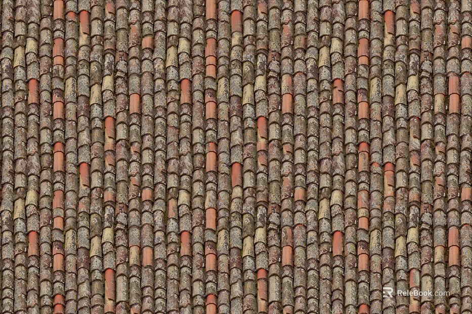 Villa building roof clay ceramic tile red tile texture