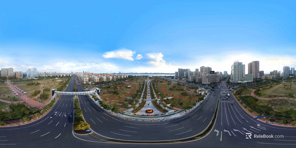 HDR city road traffic panorama texture