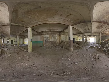 Abandoned ruins building interior HDR 3d model