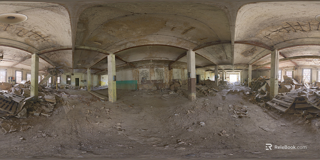 Abandoned ruins building interior HDR texture