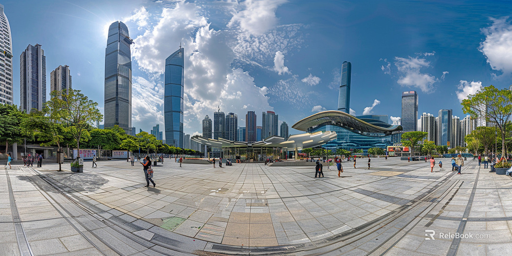 City Outdoor Square Skyline Panoramic HDR texture