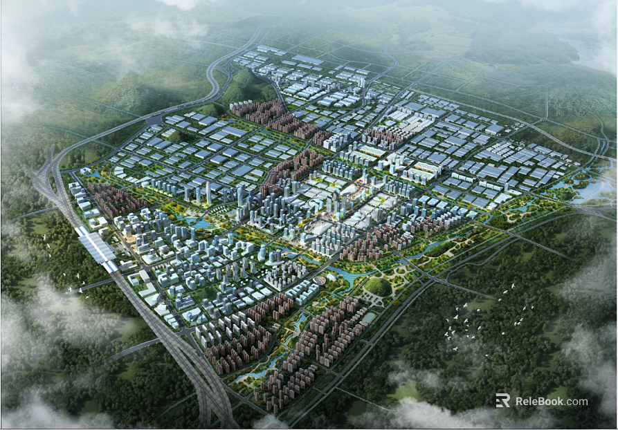 Modern urban bird's-eye plan texture
