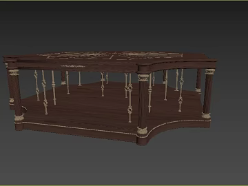 Dark brown European-style carved wooden coffee table texture (ID:ffaeh019194)