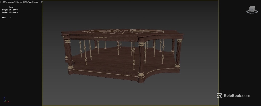 Dark brown European-style carved wooden coffee table texture
