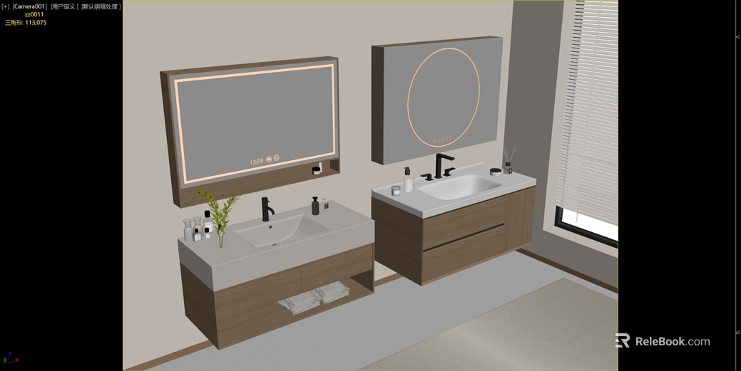 Modern wind light wood color bathroom cabinet combination texture