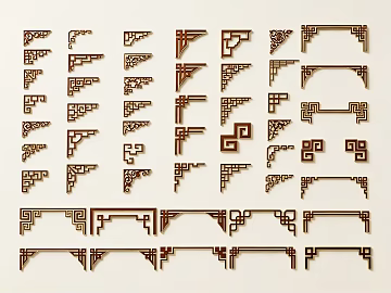 Chinese-style brown carved wood decorative corners texture (ID:ffaeh749821)