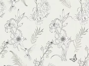 Flower and bird plant printed tiles texture (ID:ffach477718)