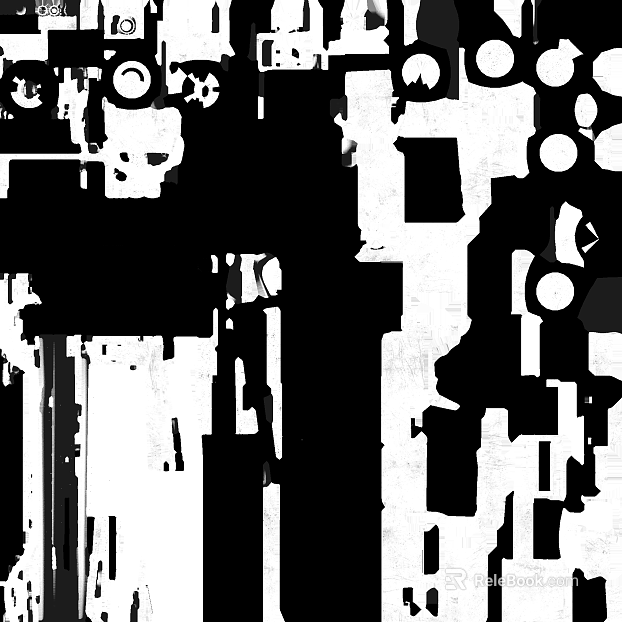 Black and white mechanical-style bump map texture