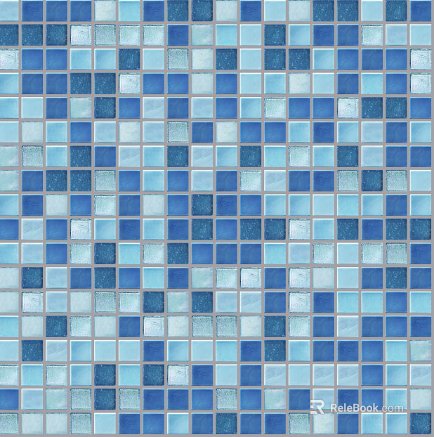 Modern bath mosaic series blue and white texture