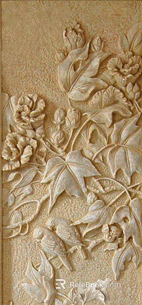Relief Green Plant Sculpture texture