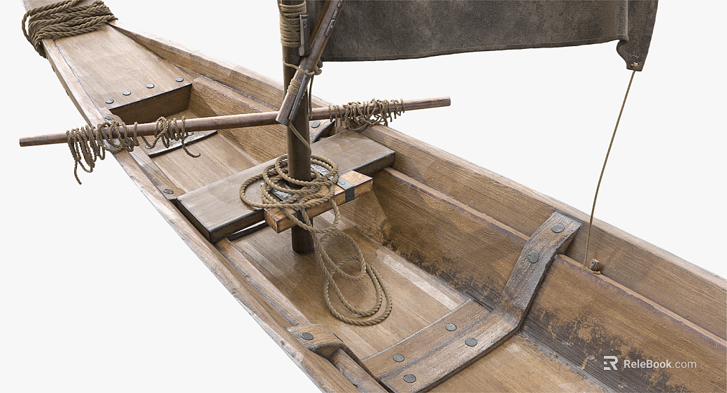 Retro Log Outdoor Fishing Boat Component texture