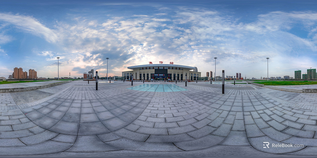 HDR map of high-speed railway station square during the day texture