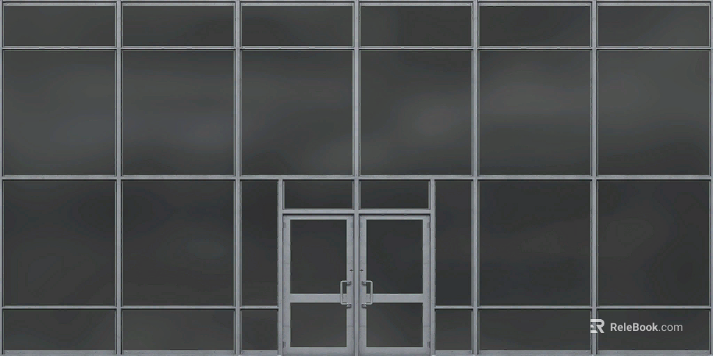 Dark gray glass door office building facade texture