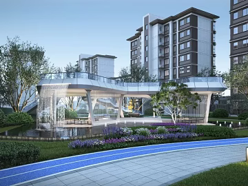 Modern Light Luxury Residential Area Leisure Area Landscape texture (ID:ffaeh506046)