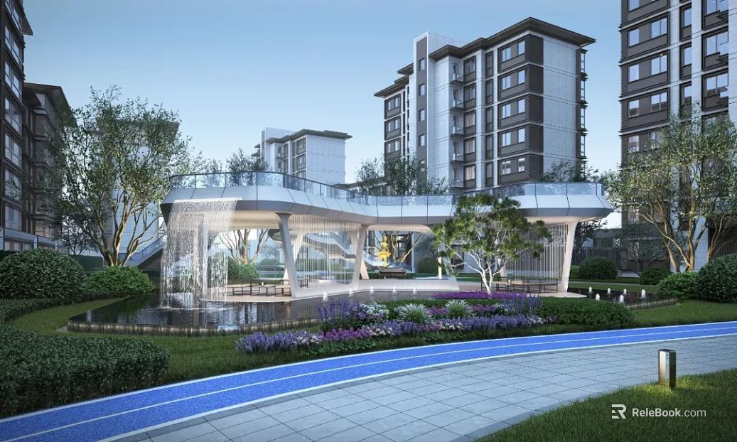 Modern Light Luxury Residential Area Leisure Area Landscape texture